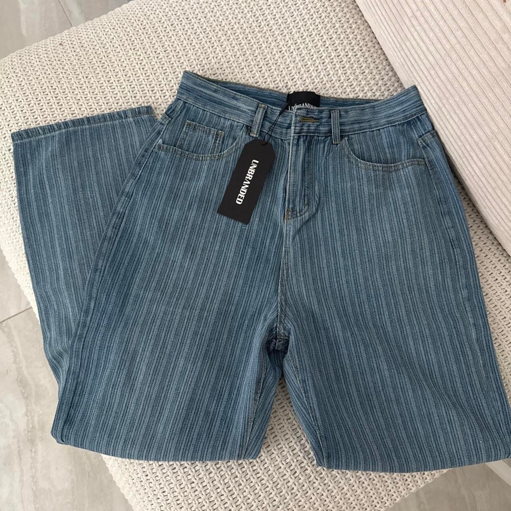 The unbranded brand stripe denim straight leg jeans